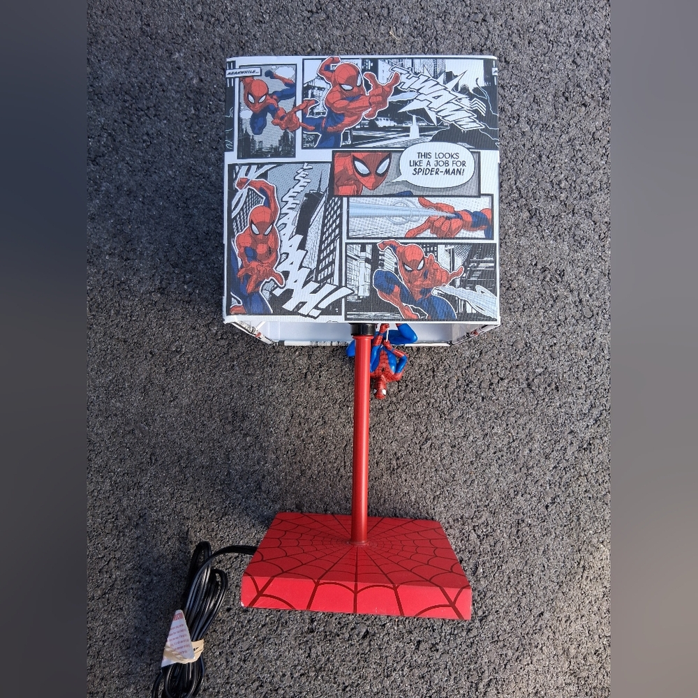 Spider-Man Comic Strip Table Lamp - Red & Blue